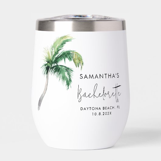 Palm Tree Waterverf Gepersonaliseerde vrijgezellen (Voorkant)
