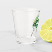 Palm Tree Waterverf Gepersonaliseerde vrijgezellen Shot Glas (Links)