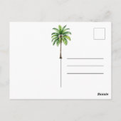 Palm Tree Waterverf Tropical dank u Briefkaart (Achterkant)