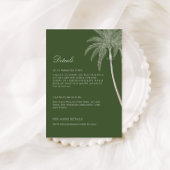 Palm Tree Wedding Details Informatiekaartje