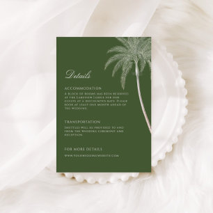  Palm Tree Wedding Details Informatiekaartje