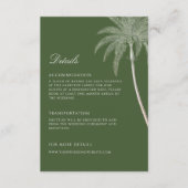 Palm Tree Wedding Details Informatiekaartje (Voorkant)
