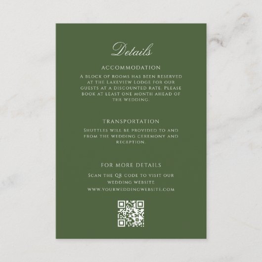  Palm Tree Wedding Details QR Code Informatiekaartje (Voorkant)
