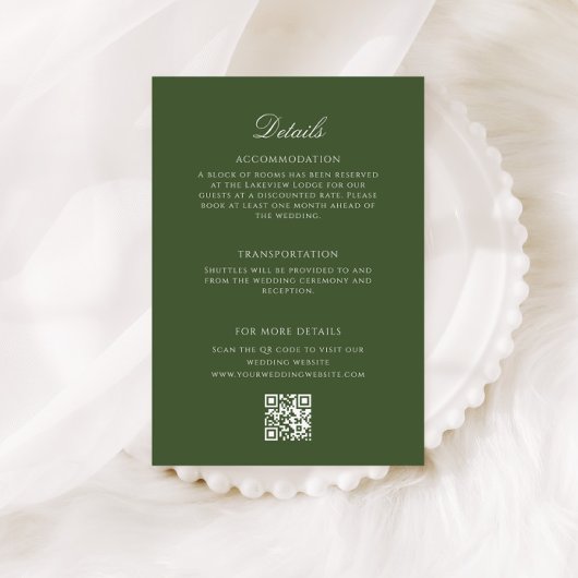  Palm Tree Wedding Details QR Code Informatiekaartje