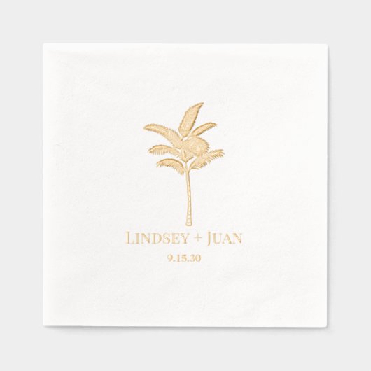 Palm Tree Wedding Folie Servetten (Voorkant)