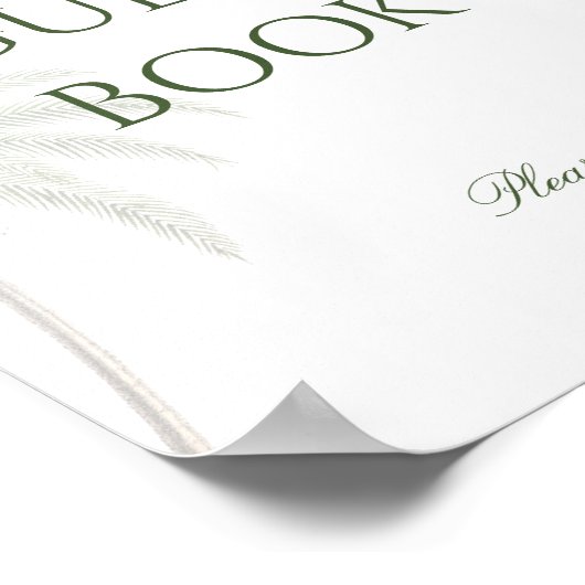  Palm Tree Wedding Guest Book Poster (Hoek)
