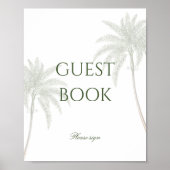 Palm Tree Wedding Guest Book Poster (Voorkant)
