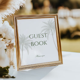  Palm Tree Wedding Guest Book Poster