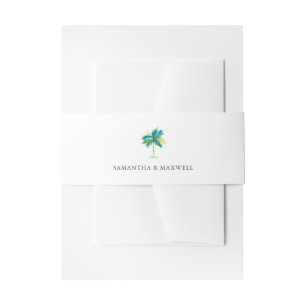 Palm Tree Wedding Invitation Belly Band Uitnodigingen Wikkel