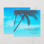 Palm Tree Wedding Invitations Kaart (Voorkant / Achterkant)