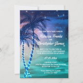Palm Tree Wedding Invitations | Tropische Sjablone Kaart (Voorkant)