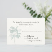 Palm Tree Wedding Response Card RSVP Kaartje (Staand voorkant)