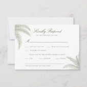 Palm Tree Wedding RSVP Kaart (Voorkant)