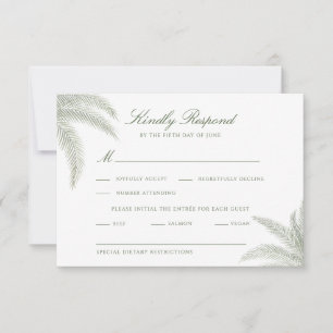  Palm Tree Wedding RSVP Kaart