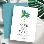 Palm Tree Wedding Save the Date Invitation Kaarten