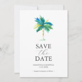 Palm Tree Wedding Save the Date Invitation Kaarten (Voorkant)