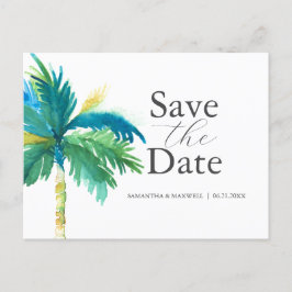 Palm Tree Wedding Sla de datum Briefkaart