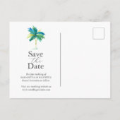 Palm Tree Wedding Sla de datum Briefkaart (Achterkant)