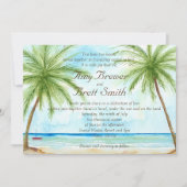Palm Tree Wedding-uitnodiging Kaart (Voorkant)