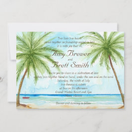 Palm Tree Wedding-uitnodiging Kaart