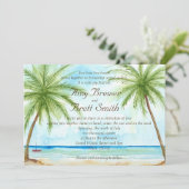 Palm Tree Wedding-uitnodiging Kaart (Staand voorkant)