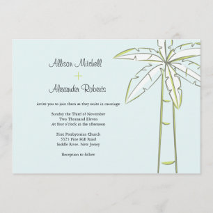 Palm Tree Wedding-uitnodiging Kaart