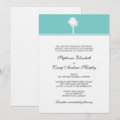 Palm Tree Wedding-uitnodiging Kaart (Voorkant / Achterkant)