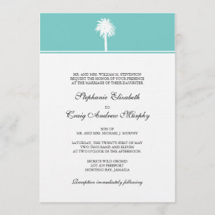 Palm Tree Wedding-uitnodiging Kaart