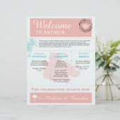 Palm Tree Wedding Welcome Letter for Antigua (Staand voorkant)