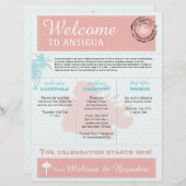 Palm Tree Wedding Welcome Letter for Antigua (Voorkant / Achterkant)