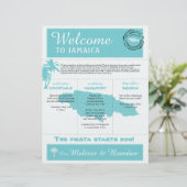 Palm Tree Wedding Welcome Letter for Jamaica (Staand voorkant)