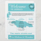 Palm Tree Wedding Welcome Letter for Jamaica (Voorkant / Achterkant)