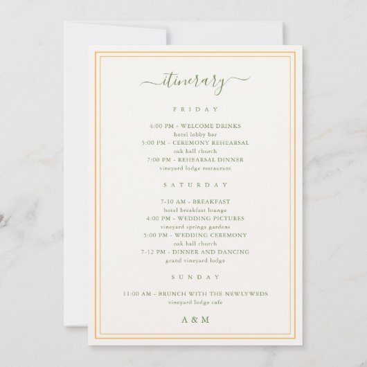 Palm Tree Wedding Welkomstbrief reisschema Kaart (Achterkant)