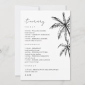 Palm Tree Wedding Welkomstbrief reisschema Kaart (Achterkant)
