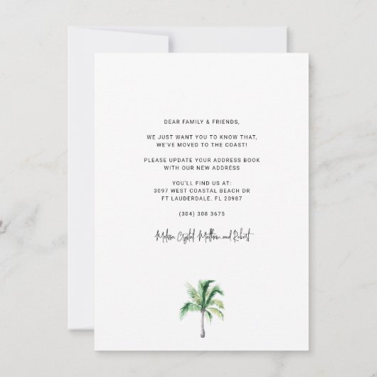 Palm Tree Wijziging van adres Bewegende aankondigi (Achterkant)