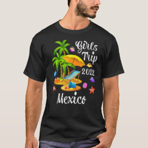 Palm Tree Zomer Vakantie Meisjes Trip 2022 Mexico T-shirt