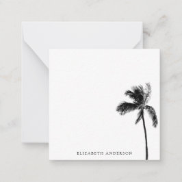 Palm Tree Zwart & Wit Gepersonaliseerde minimalist Notitiekaartje