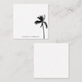 Palm Tree Zwart & Wit Gepersonaliseerde minimalist Notitiekaartje (Voorkant / Achterkant)