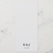 Palm Tree Zwart & Wit Modern bruiloft diner Menu (Achterkant)