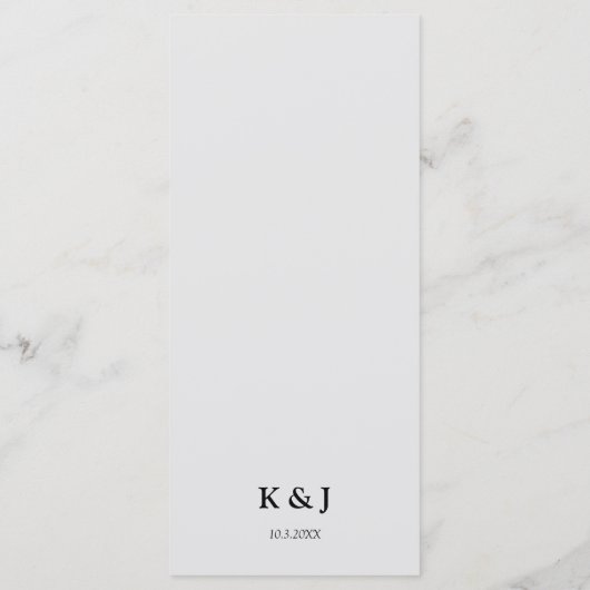 Palm Tree Zwart & Wit Modern bruiloft diner Menu (Achterkant)