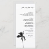 Palm Tree Zwart & Wit Modern bruiloft diner Menu (Voorkant / Achterkant)