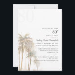Palm Trees 80th Birthday Party Waterverf Kaart<br><div class="desc">De moderne palmbomen van de 80e verjaardag nodigt u uit gemakkelijk aan te passen sjabloon door de knoop "aan te passen aan te klikken. Ideaal voor andere mijlpaaluitnodigingen die je graag wilt vieren met familie, vrienden en medewerkers. Maak deze kaart volledig opnieuw voor andere speciale gebeurtenissen die omhoog komen door...</div>