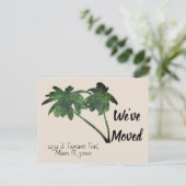 Palm Trees Aangepaste Nieuwe Huis Verhuisaankondig Briefkaart (Staand voorkant)