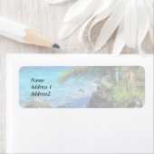 Palm Trees and Beach St. Thomas VI Save the Date Etiket (Insitu)