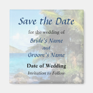 Palm Trees and Beach St. Thomas VI Save the Date Magneet