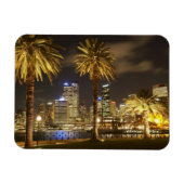 Palm Trees and CBD at Night, Sydney, New South Magneet (Horizontaal)