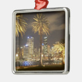 Palm Trees and CBD at Night, Sydney, New South Metalen Ornament (Links)
