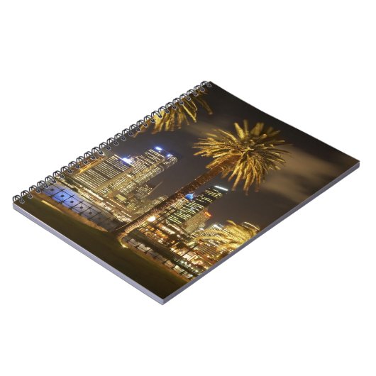 Palm Trees and CBD at Night, Sydney, New South Notitieboek (Linkerzijde)