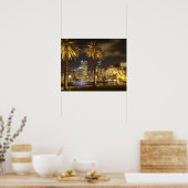 Palm Trees and CBD at Night, Sydney, New South Poster (Keuken)
