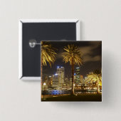 Palm Trees and CBD at Night, Sydney, New South Vierkante Button 5,1 Cm (Voorkant /achterkant)